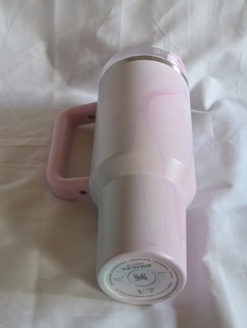 Stanley 40oz. Pink Marble Insulated Travel Mug with Handle and Straw - Picture 2 of 16